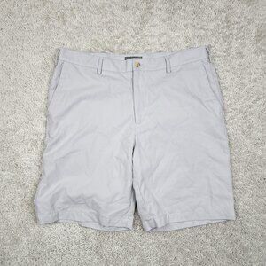 Peter Millar  Performance Golf  Shorts Size 34x8 Grey Silver Crown Sport USA GUC
